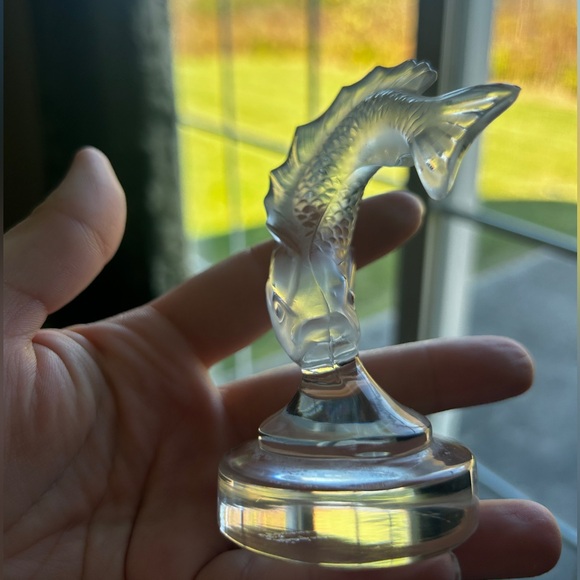 Vintage Lalique Glass Goujon - Jumping Koi Fish - Paperweight - Picture 8 of 15